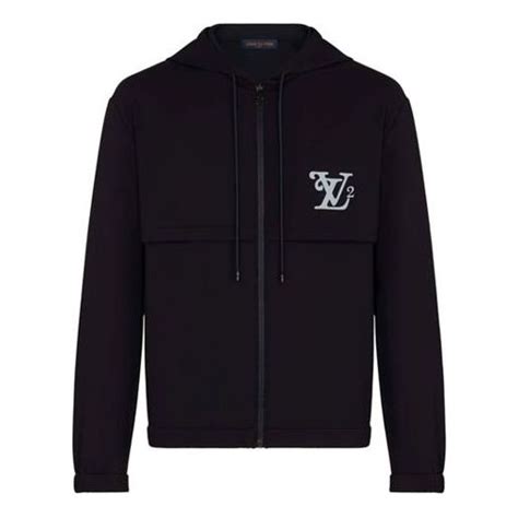 squared lv zipped hooded blouson|Cashmere Zip.